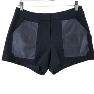 Rebecca Minkoff Booty Shorts Sz 2 27x3 Black Lambskin Leather Pkts Stretch